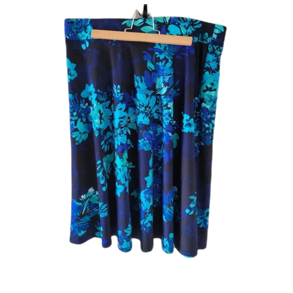 Cato blue and black floral skirt.